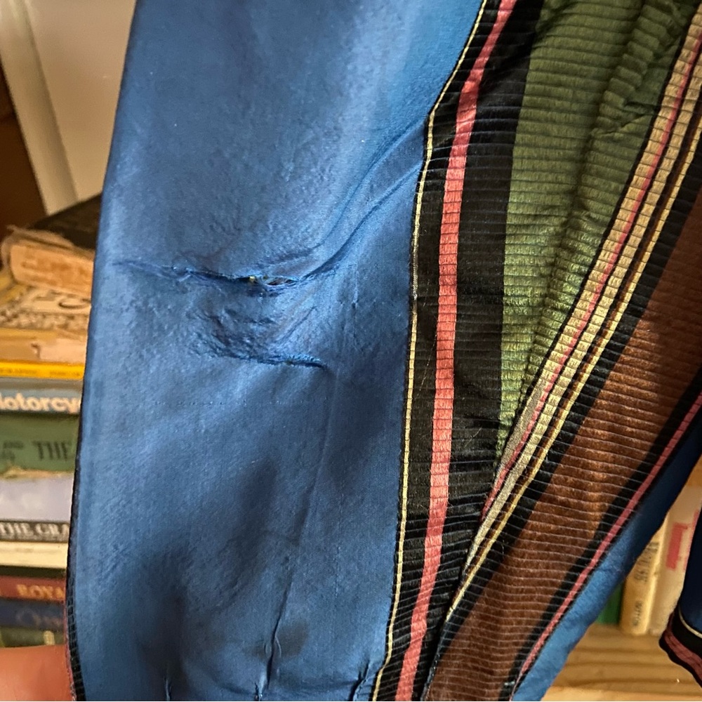 Edwardian antique striped silk high neck blouse - Picture 8 of 8